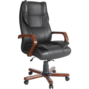 Ofisrise Ahra Müdür Koltuğu Çift Kollu Tilt Mekanizmalı Ahşap Yıldız Ayaklı