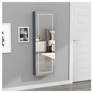 Paris LED Aydınlatmalı Boy Aynalı Takı Dolabı Beyaz Işık