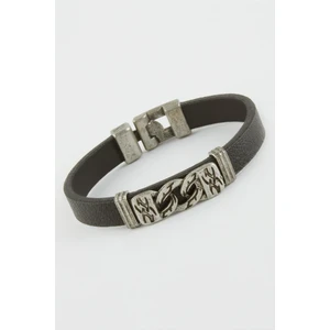 Bijuteri Net Zincir Desenli Suni Deri Bileklik