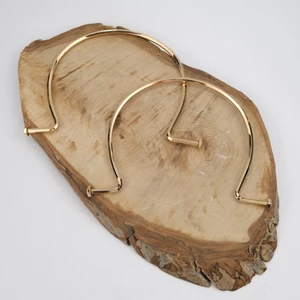 Kavisli Sarı Metal Çanta Sapı Çifti