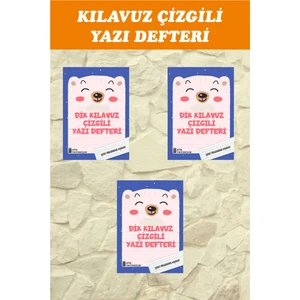 1.sınıf Dik Temel Harflerle Kılavuz Çizgili Yazı Defteri Büyük Boy - 3 Adet