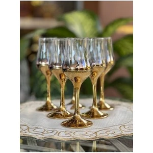 6 Kişilik Crystal Claudıa Grappa Gold Kahve Yanı Bardak