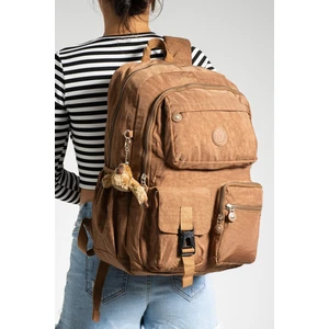 Krinkıl Suya Dayanıklı Büyük Boy Taba Klinkır Sırt Çantası/laptop Seyahat Okul Çanta 15,6 Lise