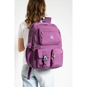 Krinkıl Suya Dayanıklı Büyük Boy Mor Klinkır Sırt Çantası/laptop Seyahat Okul Çanta 15,6 Lise