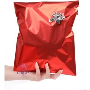 HUR-AY PACK 30X45 cm Lux Kırmızı Metalize Hediye Poşeti / Hediye Paketi / 10  Adet
