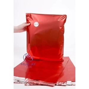 HUR-AY PACK 35X50 cm Lux Kırmızı Metalize Hediye Poşeti / Hediye Paketi / 10  Adet