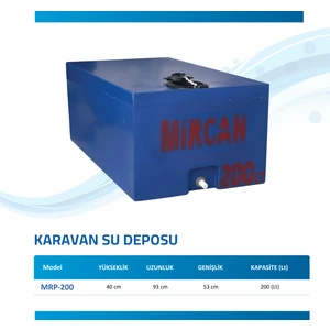 200 Lt Mavi Su Deposu Karavan vana hediye