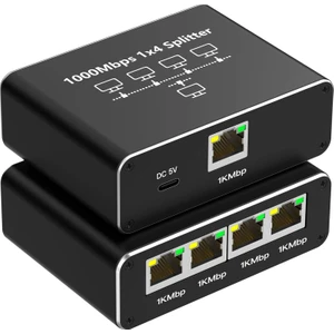 Soylu Elektronik Ethernet Splitter 1x4 4 Port Ethernet Çoklayıcı 1000MBPS Cat5 Cat6 RJ45 Kablo Çoklayıcı
