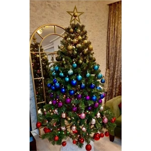 Yılbaşı Çam Ağacı 180 cm Gerçek Görsel 580 Dal Plastik Ayak