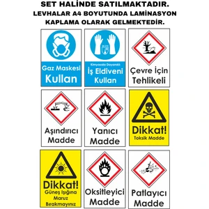 Bs Baskı Laboratuvar Uyarı Levhaları Set
