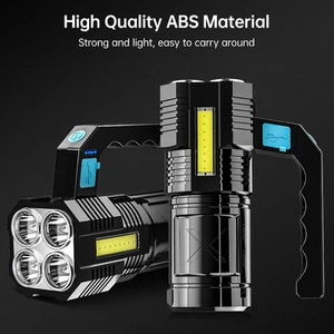 USB Şarjlı Taşınabilir El Feneri Ultra Parlak Kademe Ayarlı Yan Cob LED Özellikli Uzun Menzil Kamp Feneri