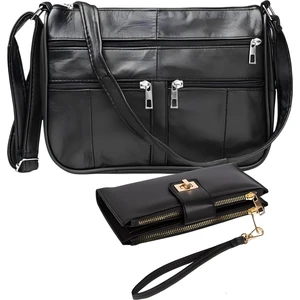 Hakiki Deri Kadın Hediye Çanta ve Cüzdan Seti