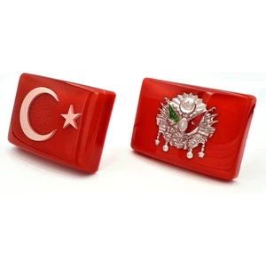 Türk Bayrağı ve Osmanlı Etiket Panjur Arması 3 Boyutlu Vidalı (481501995)