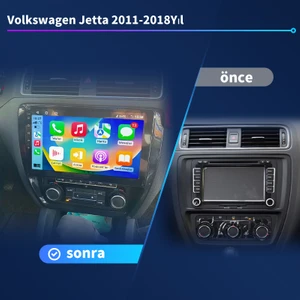 Volkswagen JETTA(2011-2018 Yıl)   4 GB RAM 64 GB  Android Sürüm 13 Kablosuz Carplay Navigasyon 10 Inç Ekran Çerçeve ve Arka Görüş Kamerası ile