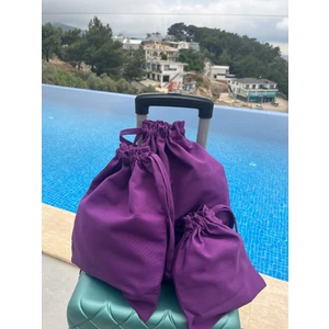 Sumicorn Design Ekolojik Keten Bez Kese, Büzgülü Ipli Bavul Düzenleyici Kese,seyahat Çantası,3'lü Set