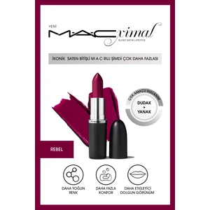 MAC ximal Sleek Satin Lipstick Ikonik Saten Bitişli Ruj-rebel 3.5gm