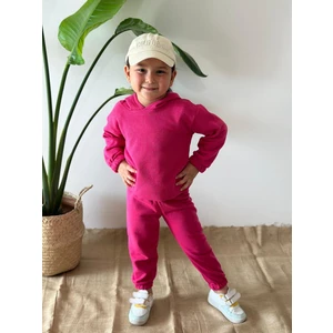 Bebek Çocuk Unisex 3 Iplik Şardonlu Kapişonlu Takım Kreş Okul Giyim