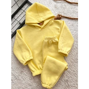 Bebek Çocuk Unisex 3 Iplik Şardonlu Kapişonlu Takım Kreş Okul Giyim
