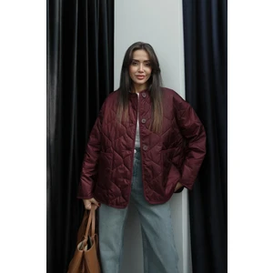 Koyu Bordo Kapitone Ceket