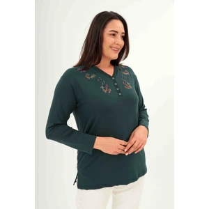 Moda Şen Yonca Işlemeli Kadın Bluz
