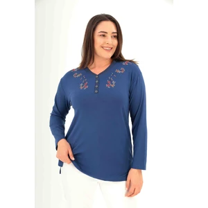 Moda Şen Yonca Işlemeli Kadın Bluz