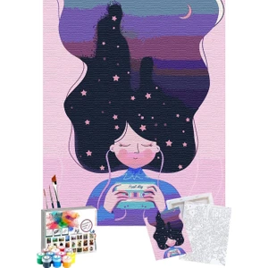Sayılarla Boyama Seti 40 x 50 cm Tuval Şasesine Gerili Kaset