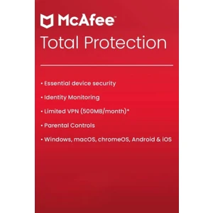 McAfee Total Protection 2025 - 5 Cihaz 1 Yıl Abonelik Kodu (Windows/MAC/Android/İOS)