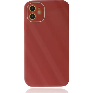 Apple iPhone 12 Kılıf Kamera Korumalı Arkası 9h Temperli Cam Yüzey Soft Tasarım Glass Kapak