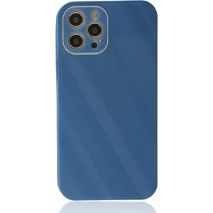 Apple iPhone 12 Pro Max Kılıf Kamera Korumalı Arkası 9h Temperli Cam Yüzey Soft Tasarım Glass Kapak