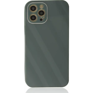 Apple iPhone 12 Pro Max Kılıf Kamera Korumalı Arkası 9h Temperli Cam Yüzey Soft Tasarım Glass Kapak