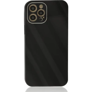 Apple iPhone 12 Pro Max Kılıf Kamera Korumalı Arkası 9h Temperli Cam Yüzey Soft Tasarım Glass Kapak