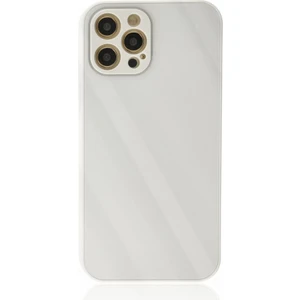 Apple iPhone 12 Pro Max Kılıf Kamera Korumalı Arkası 9h Temperli Cam Yüzey Soft Tasarım Glass Kapak