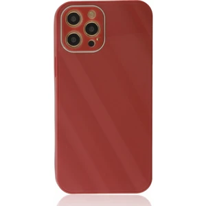 Apple iPhone 12 Pro Max Kılıf Kamera Korumalı Arkası 9h Temperli Cam Yüzey Soft Tasarım Glass Kapak