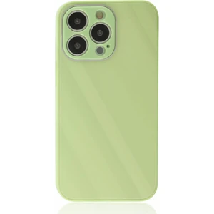 Apple iPhone 13 Pro Max Kılıf Kamera Korumalı Arkası 9h Temperli Cam Yüzey Soft Tasarım Glass Kapak