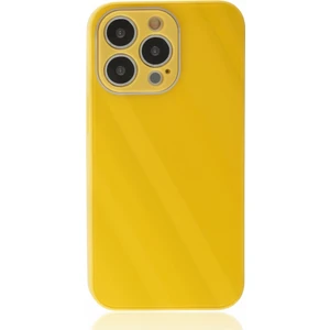 Apple iPhone 13 Pro Max Kılıf Kamera Korumalı Arkası 9h Temperli Cam Yüzey Soft Tasarım Glass Kapak