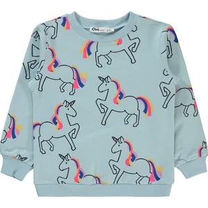 Civil Girls Kız Çocuk Sweatshirt 2-5 Yaş Buzul Mavi