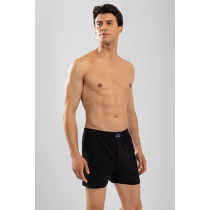 Erkek Pamuklu Düz Boxer 3'lü Set 1119 Siyah