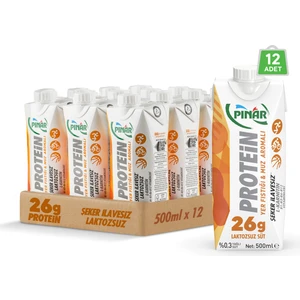 Yer Fıstıklı ve Muz Aromalı Protein Süt 500 ml x 12 Adet