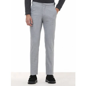 Gri Düz Dokuma Fitted Fit Klasik Pantolon