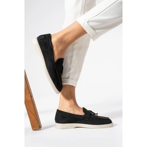 Toka Detaylı Rahat Kalıp Süet Kadın Loafer Ayakkabı