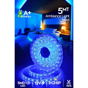 Şerit LED 5 Metre 3 Çipli Pro Ambiyans Aydınlatma Mutfak Salon Yatak Odası Şerit LED Işık