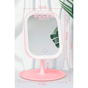 LED Işıklı Makyaj Aynası 3 Modlu USB Şarjlı Dikdörtgen Taşınabilir Açı Ayarlı Güzellik Ayna