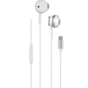Stereo Ses Silikonlu Type-C Kablolu Kulaklık Beyaz
