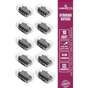 Bambus Home 10'lu Şeffaf Kadın Ayakkabı Kutusu