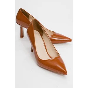 Calse Taba Rugan Kadın Topuklu Ayakkabı