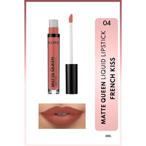 Matte Queen Lipstick Kalıcı Mat Likit Ruj - 04 French Kiss - Nude