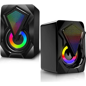 Rgb Işıklı Gaming Pc Bilgisayar Hoparlörü 1+1 Speaker X2