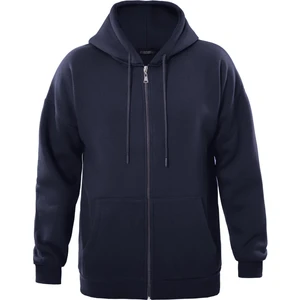 Fermuarlı Kapüşonlu Oversize Sweatshirt - Lacivert