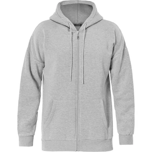 Fermuarlı Kapüşonlu Oversize Sweatshirt - Gri