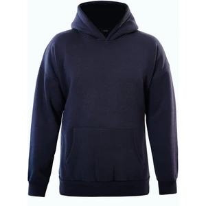 Basic Düz Renk Kapüşonlu Içi Yumuşak Polarlı Oversize Sweatshirt - Lacivert